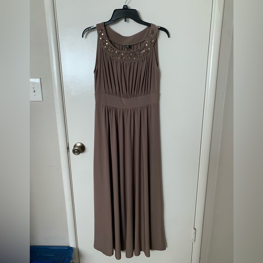 HAANI Brown Formal Dress with Rhinestones